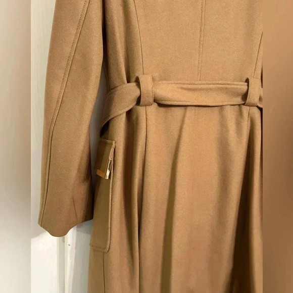 NWT $299 Michael Kors Designer Women’s Dark Camel Trench Coat Jacket Medium - Picture 12 of 15